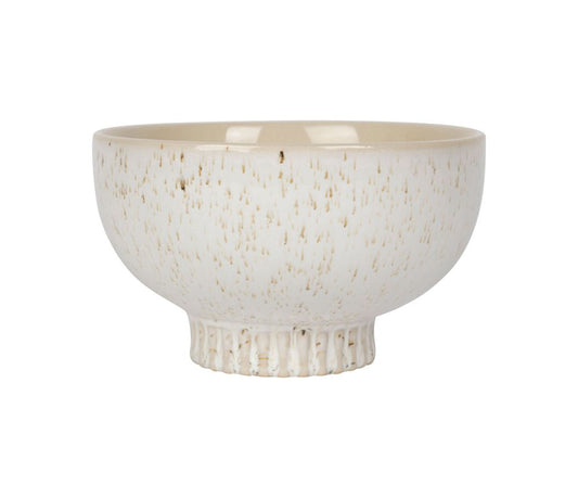 Bol côtelé Organic blanc moucheté – Grès