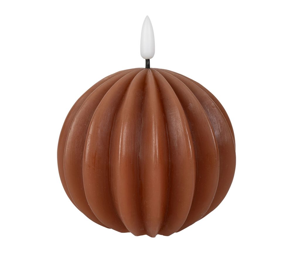 BOUGIE LED BOULE TERRACOTTA D10XH12CM PARAFFINE