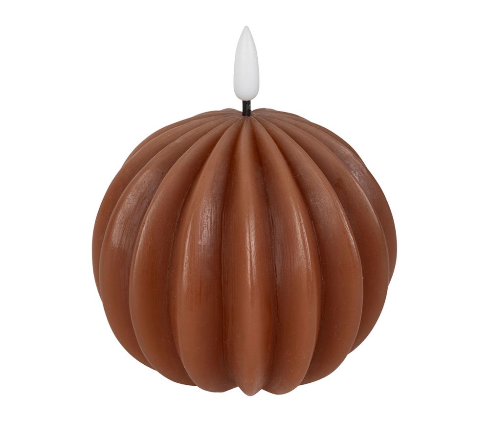 BOUGIE LED BOULE TERRACOTTA D10XH12CM PARAFFINE