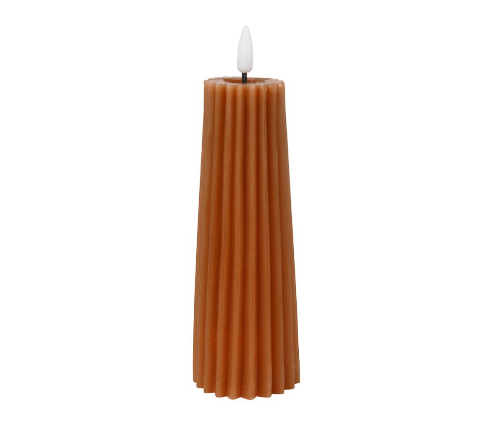 Bougie LED Pilier Terracotta – Ø5,5 x H19 cm
