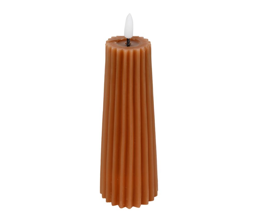 Bougie LED Pilier Terracotta – Ø5,5 x H19 cm