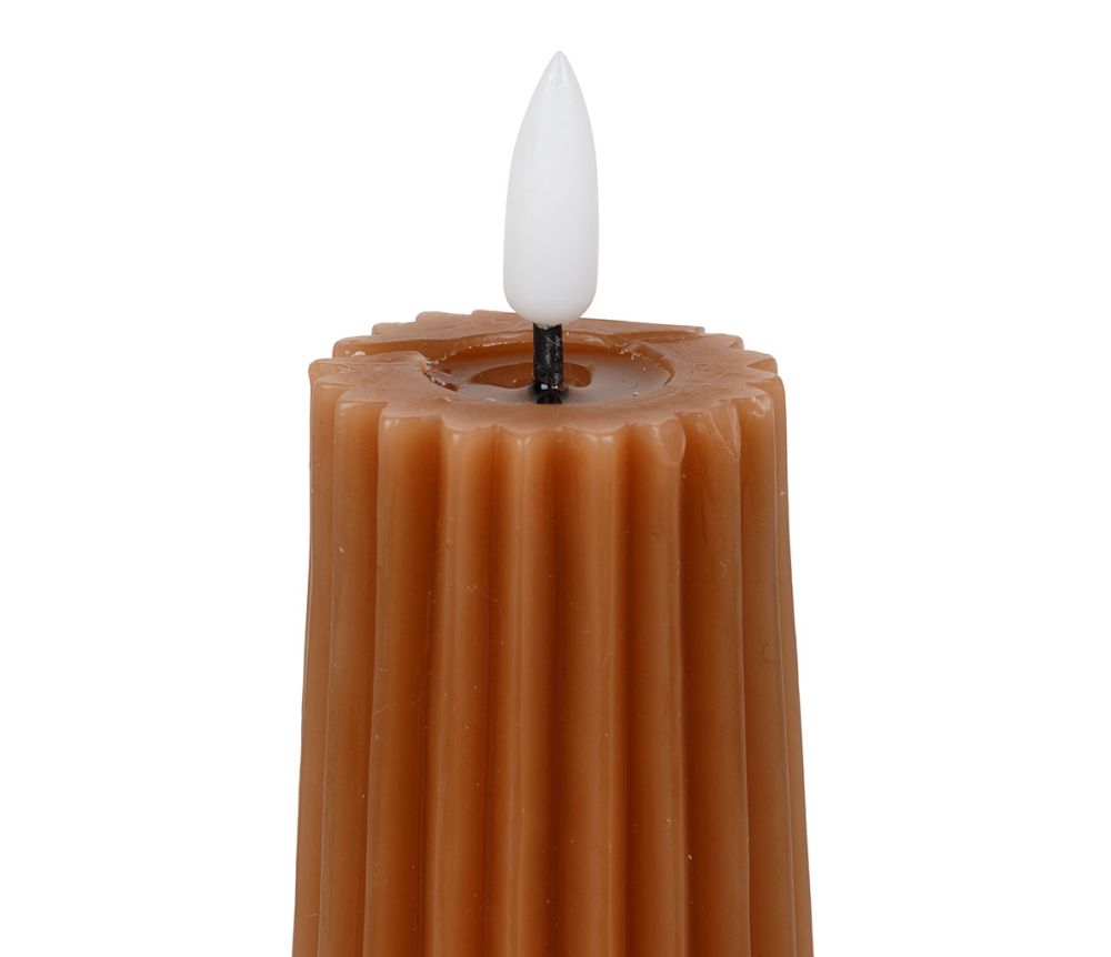 Bougie LED Pilier Terracotta – Ø5,5 x H19 cm