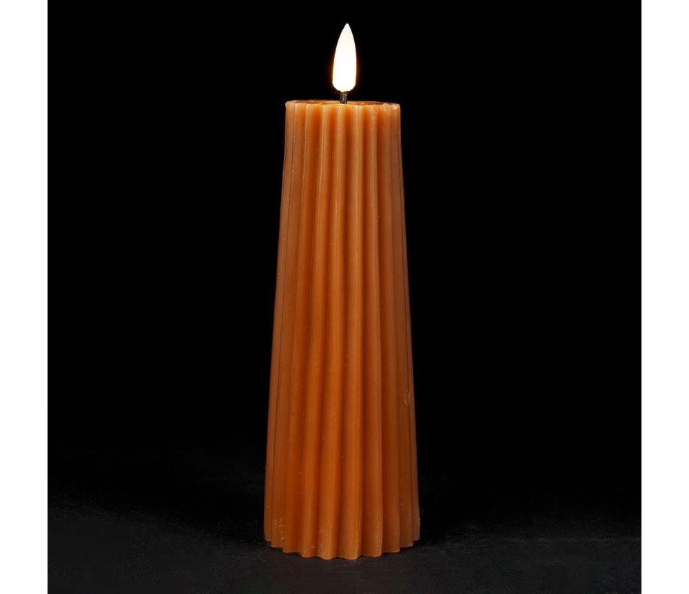 Bougie LED Pilier Terracotta – Ø5,5 x H19 cm