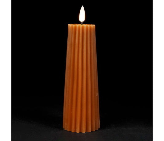 Bougie LED Pilier Terracotta – Ø5,5 x H19 cm