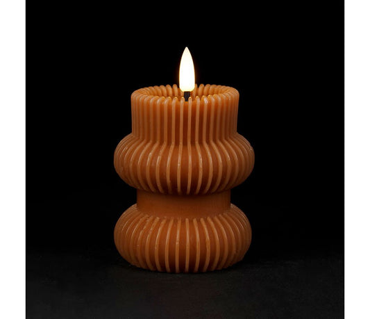 Bougie LED Pilier Terracotta – Ø8 x H12 cm
