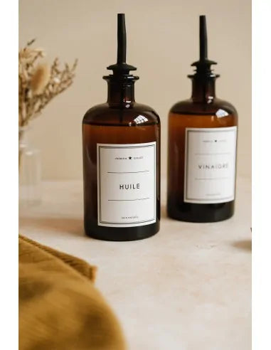 Bouteille Ambre – Vinaigre 500 ml - Bec Verseur laiton