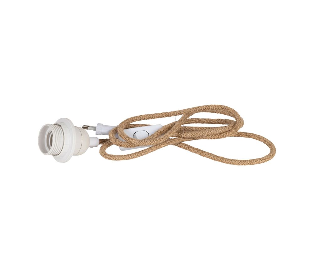 Câble électrique avec interrupteur naturel et blanc – L 1,75 m