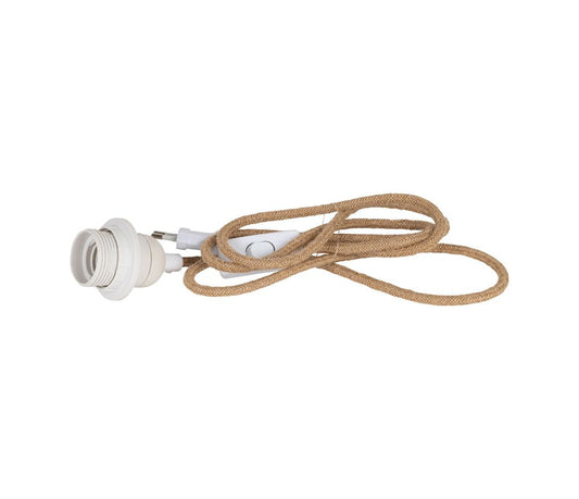 Câble électrique avec interrupteur naturel et blanc – L 1,75 m