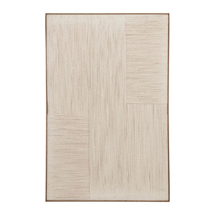 Cadre déco lignes beige - 54,5X82cm - Polyester + coton