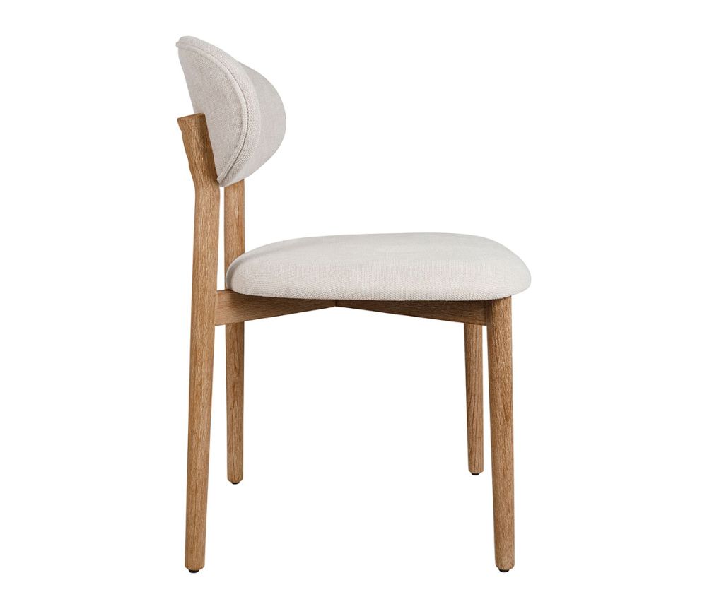 Chaise Cautret tissu texturé et bois