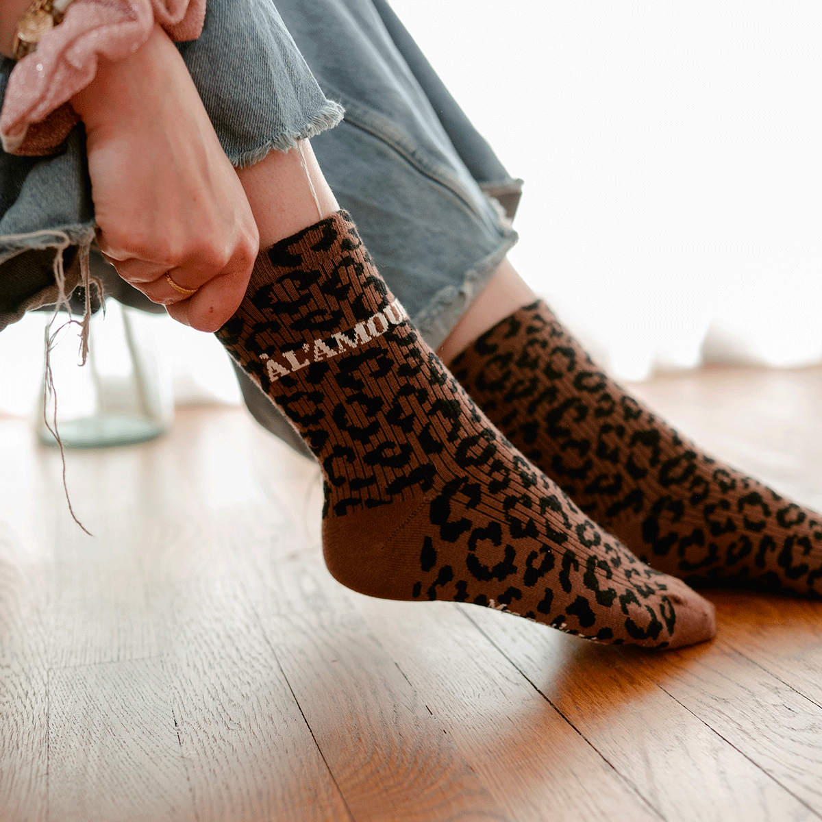 Chaussette femme léopard