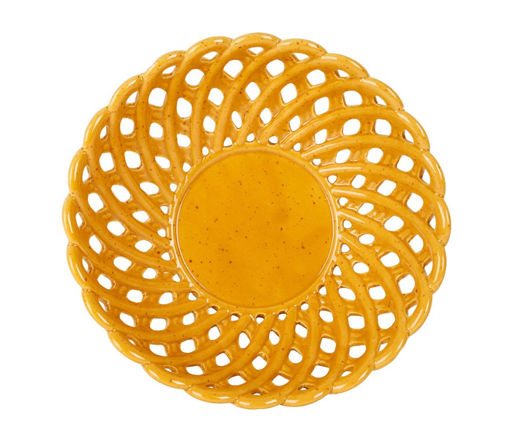 Coupe Colorea en grès moutarde – Ø 25,5 x H 8,5 cm