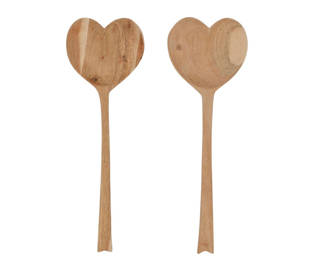 Couverts à Salade Cœur – Set de 2 Dalbert Naturel
