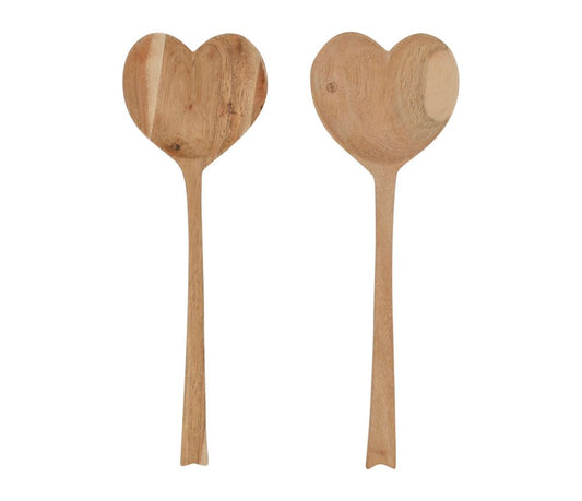 Couverts à Salade Cœur – Set de 2 Dalbert Naturel