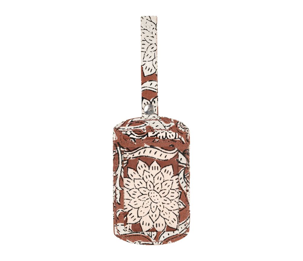 Étiquette de bagage Flaura Rouge – 6,5 x 11 cm – Coton & PVC