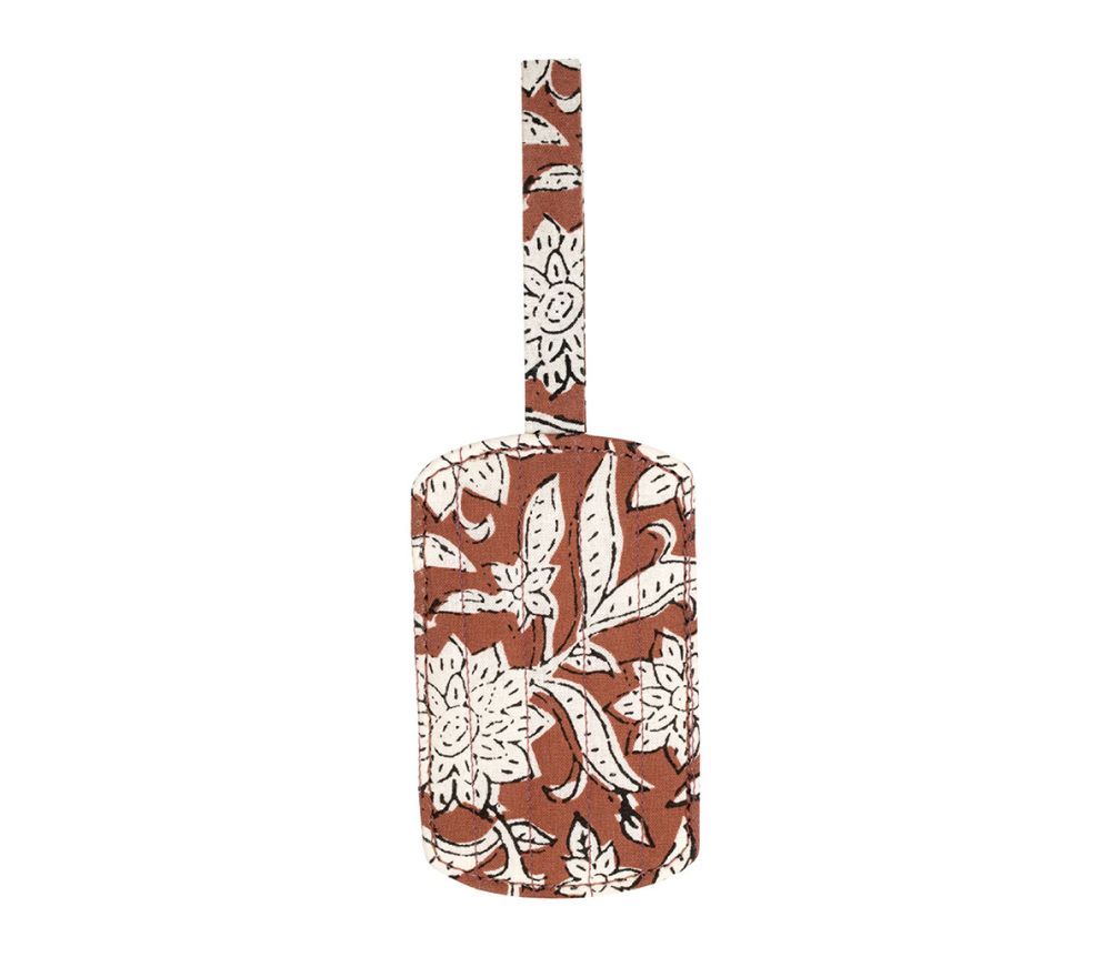 Étiquette de bagage Flaura Rouge – 6,5 x 11 cm – Coton & PVC
