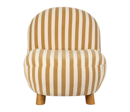 Fauteuil Belly – Camel & Écru – 65 × 75 × H70 cm