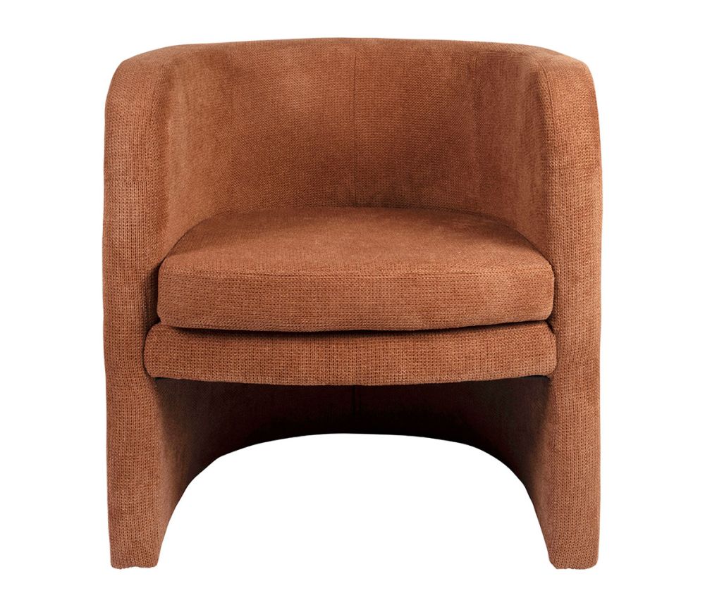 Fauteuil Club TESSIA Terracotta – 63 x 57 x H70 cm