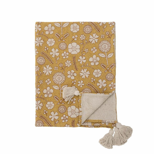 Jeté de lit Camille – Coton recyclé motif floral