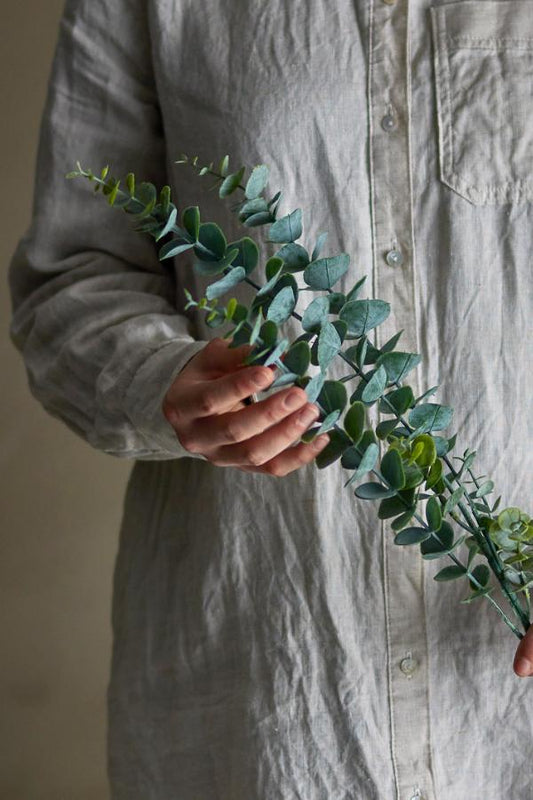 Tige d’Eucalyptus artificielle verte – H76 cm