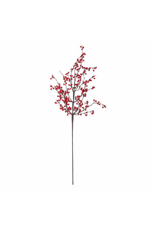 Tige d’ilex artificielle aux baies rouges
