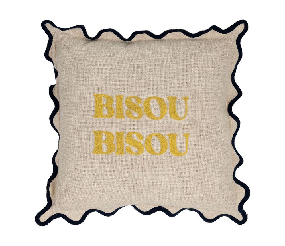 Housse de coussin Bisou – Jaune – 45 × 45 cm