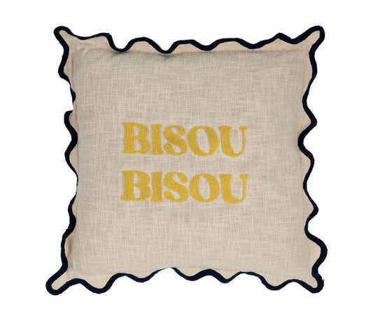 Housse de coussin Bisou – Jaune – 45 × 45 cm