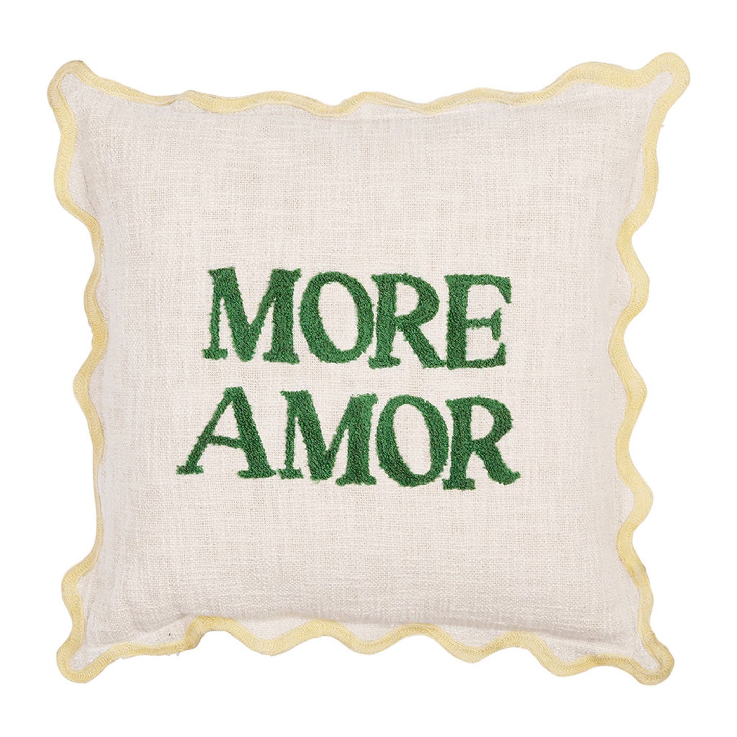 Housse de coussin brodée "more amor" LUMI - 45x45 cm