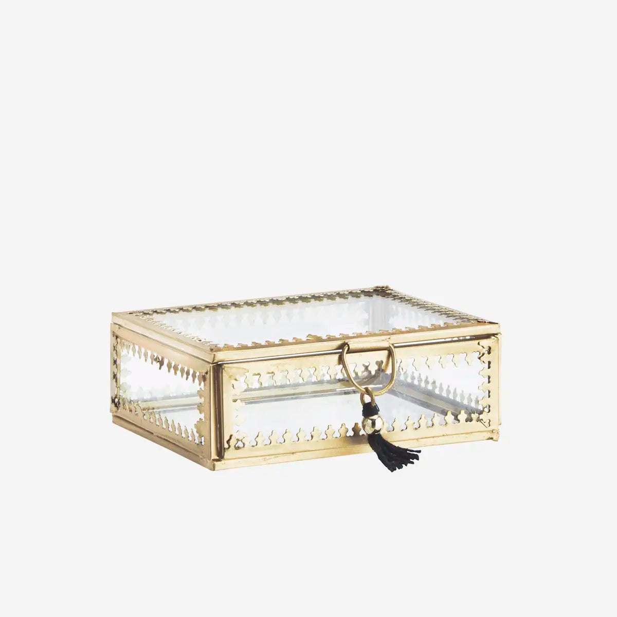 Boîte en verre avec pompon