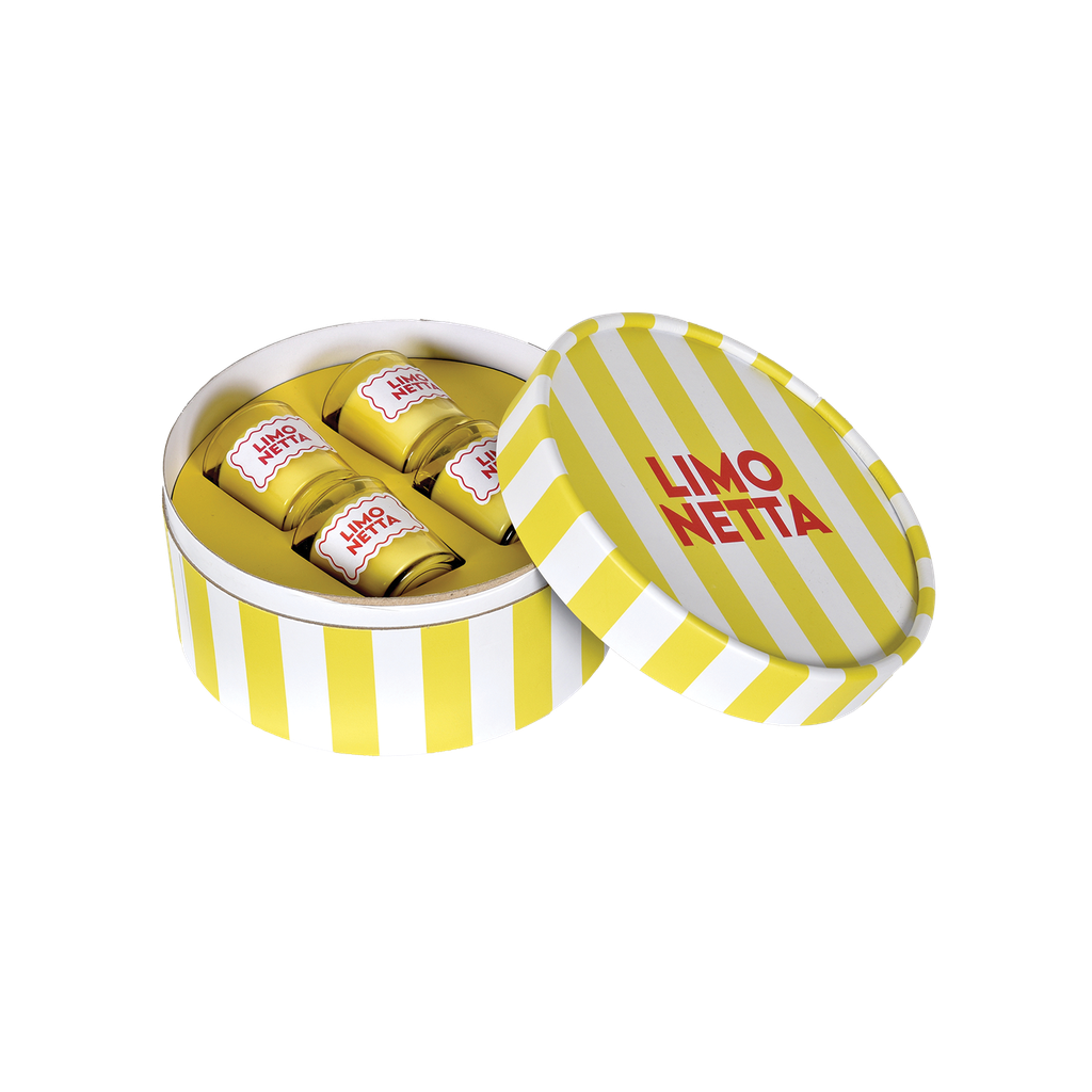 Coffret de 4 Bougies Trattoria Limonetta – Parfum Citron Frais (D4,5 x H5 cm)