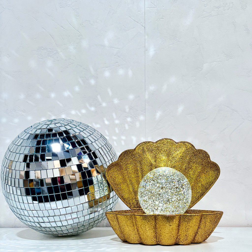 Lampe décorative Coki doré disco – à piles – L17,5 x P12,5 x H15 cm