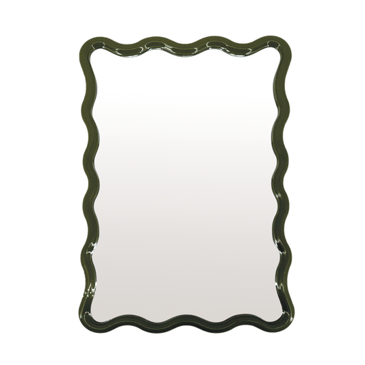 Miroir ondulé rectangulaire GM kaki – L40 x H60 cm