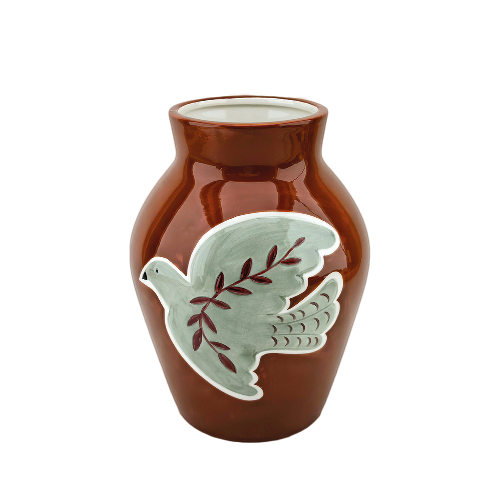 Vase décoratif motif colombe 20,3 cm