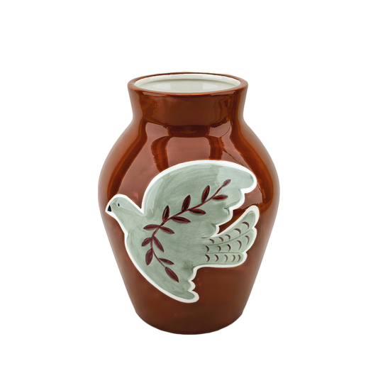 Vase décoratif motif colombe 20,3 cm