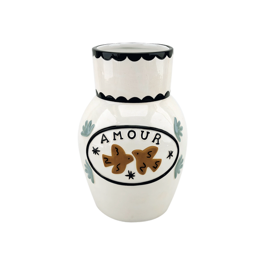 Vase Amour oiseaux – L13,9 x P13,7 x H21 cm