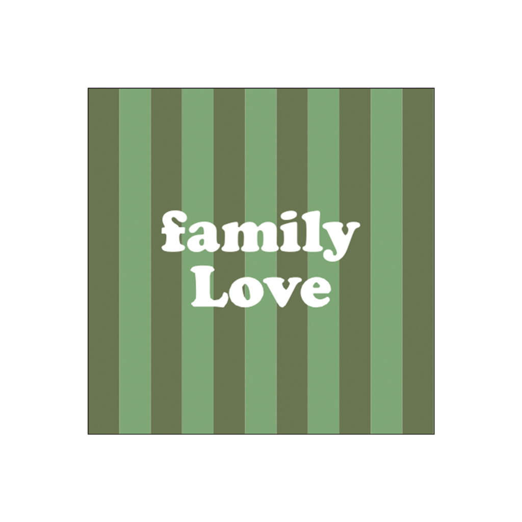 Serviettes en papier rayures message “Family Love” – x20