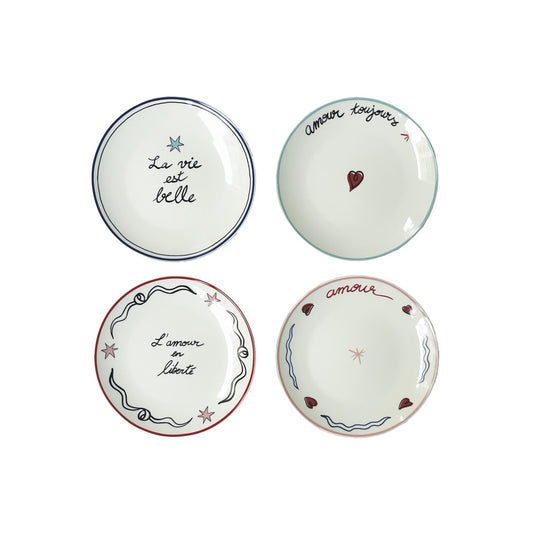 Set de 4 assiettes dessert Amour en liberté – Ø19 cm
