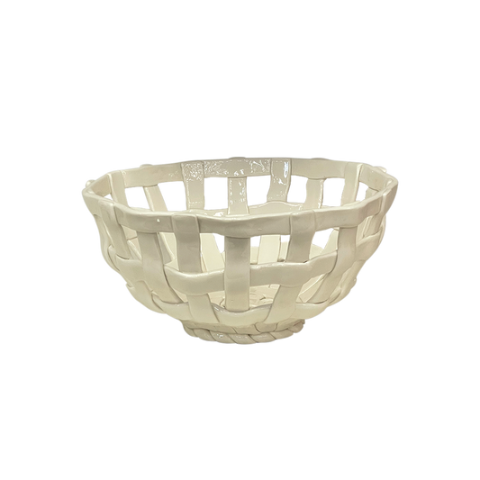 Panier céramique rond beige – D22,6 x H10,8 cm