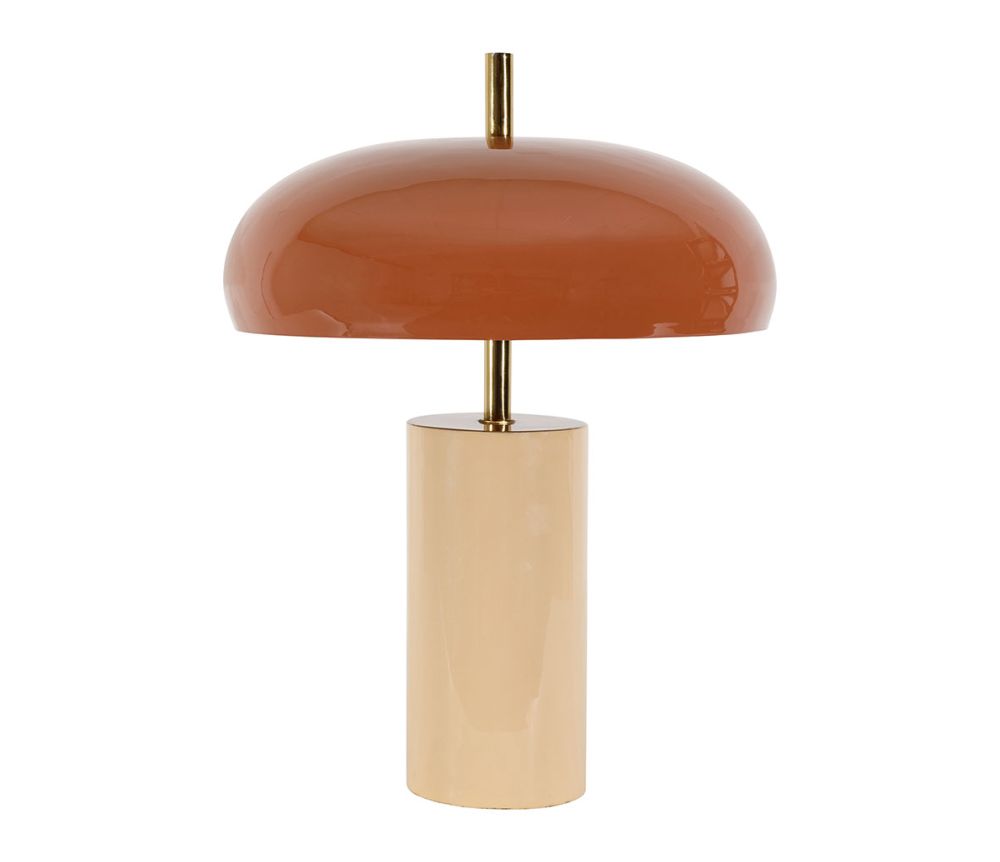 Lampe Arty design cylindrique avec abat-jour arrondi – H40 cm – métal