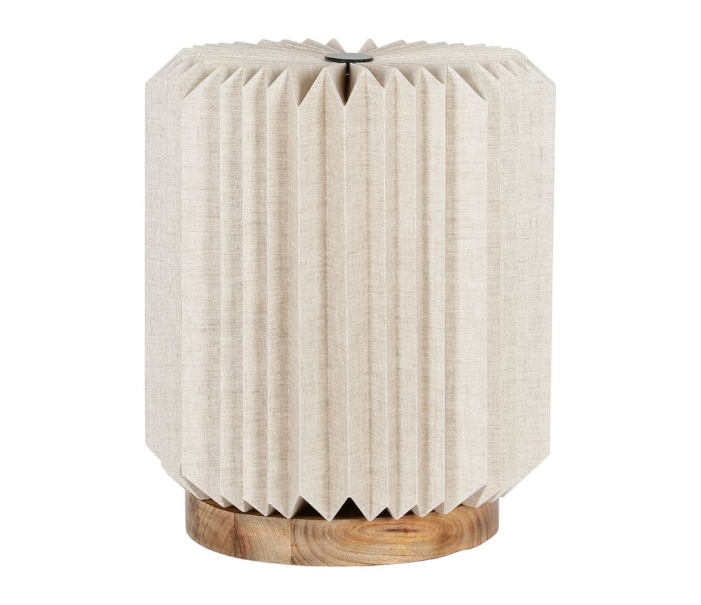 Lampe Fontelo Naturel en Manguier, Papier et Lin