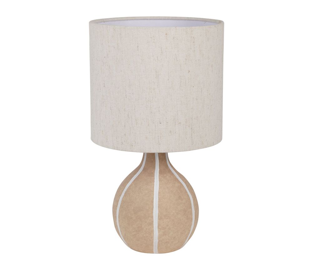 Lampe Paese – Nude & Écru – Ø18 × H32 cm