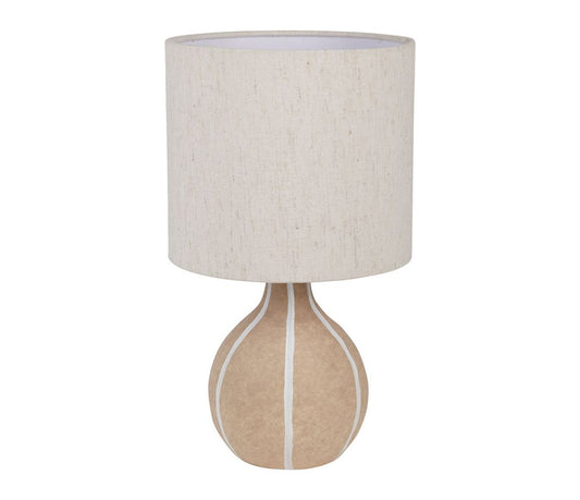Lampe Paese – Nude & Écru – Ø18 × H32 cm