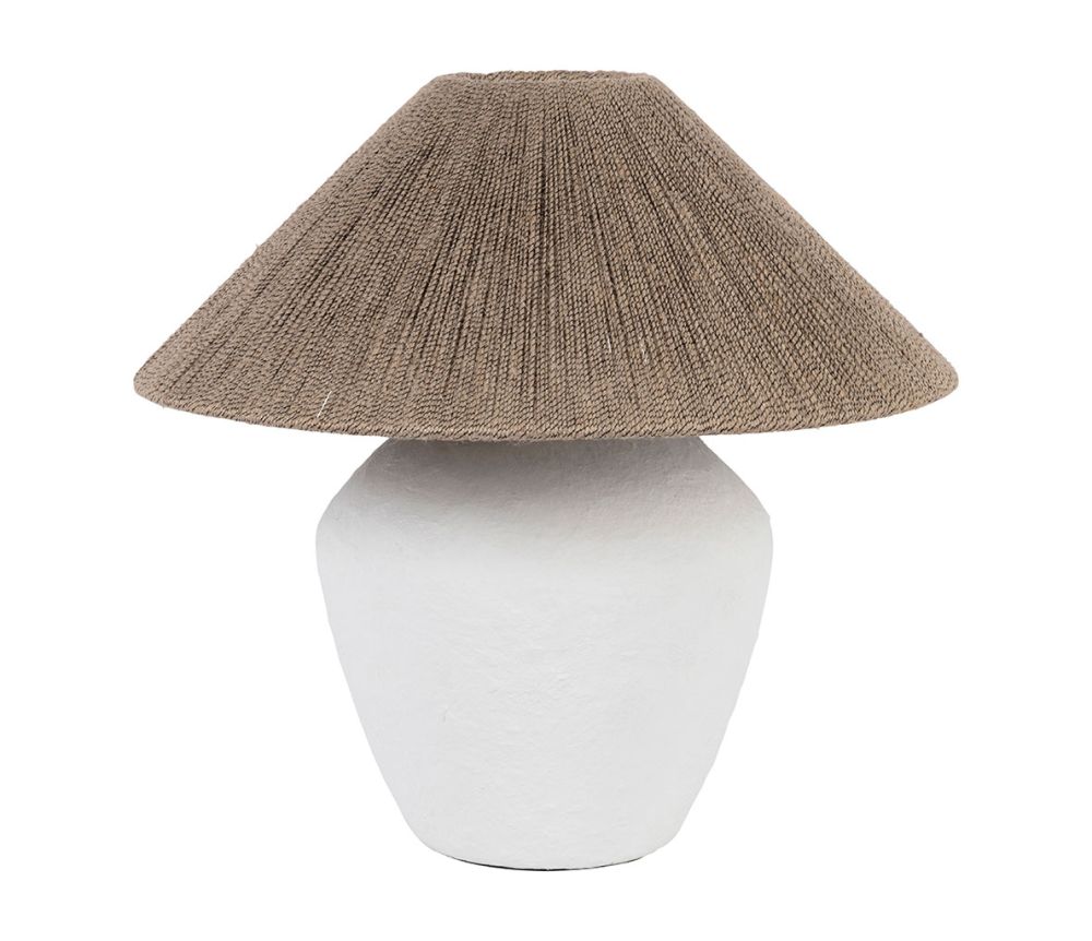 Lampe Quintao Blanc & Naturel en Fer et Papier