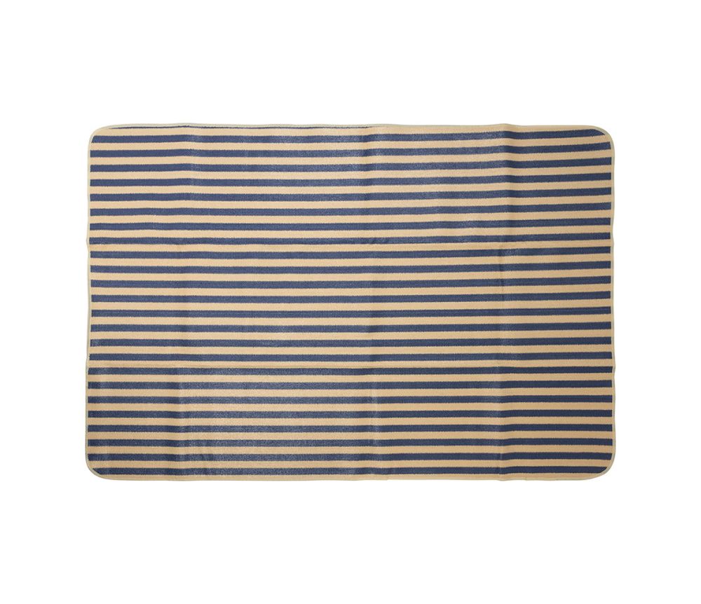 Natte de Plage Medi Indigo & Naturel – 180 × 120 cm