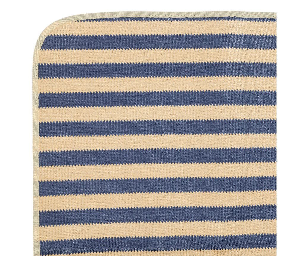 Natte de Plage Medi Indigo & Naturel – 180 × 120 cm