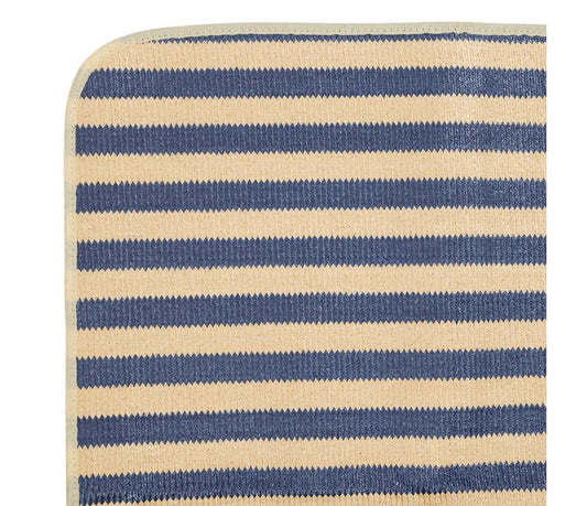 Natte de Plage Medi Indigo & Naturel – 180 × 120 cm