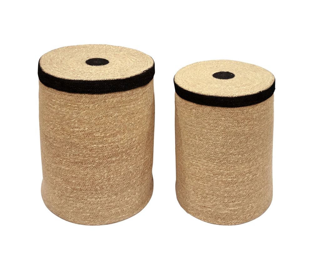 Panier à linge x2 Sumatra naturel & noir – D40 x H50 / D35 x H46