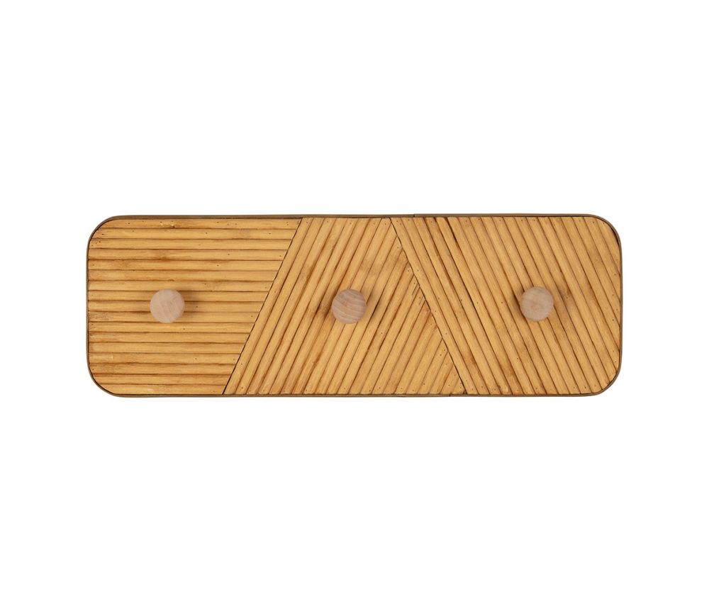 Patère 3 crochets Saori – Bambou & sapin – 50 x 17 cm