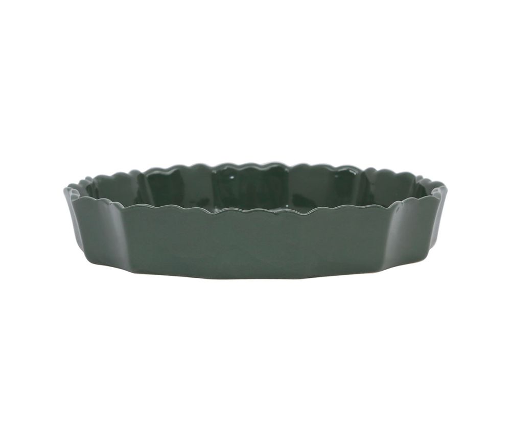 Plat à tarte Charlotte Romarin – Grès Ø31 cm