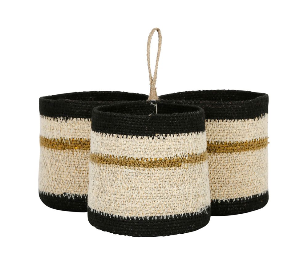 Porte Ustensiles Sumatra Naturel & Noir